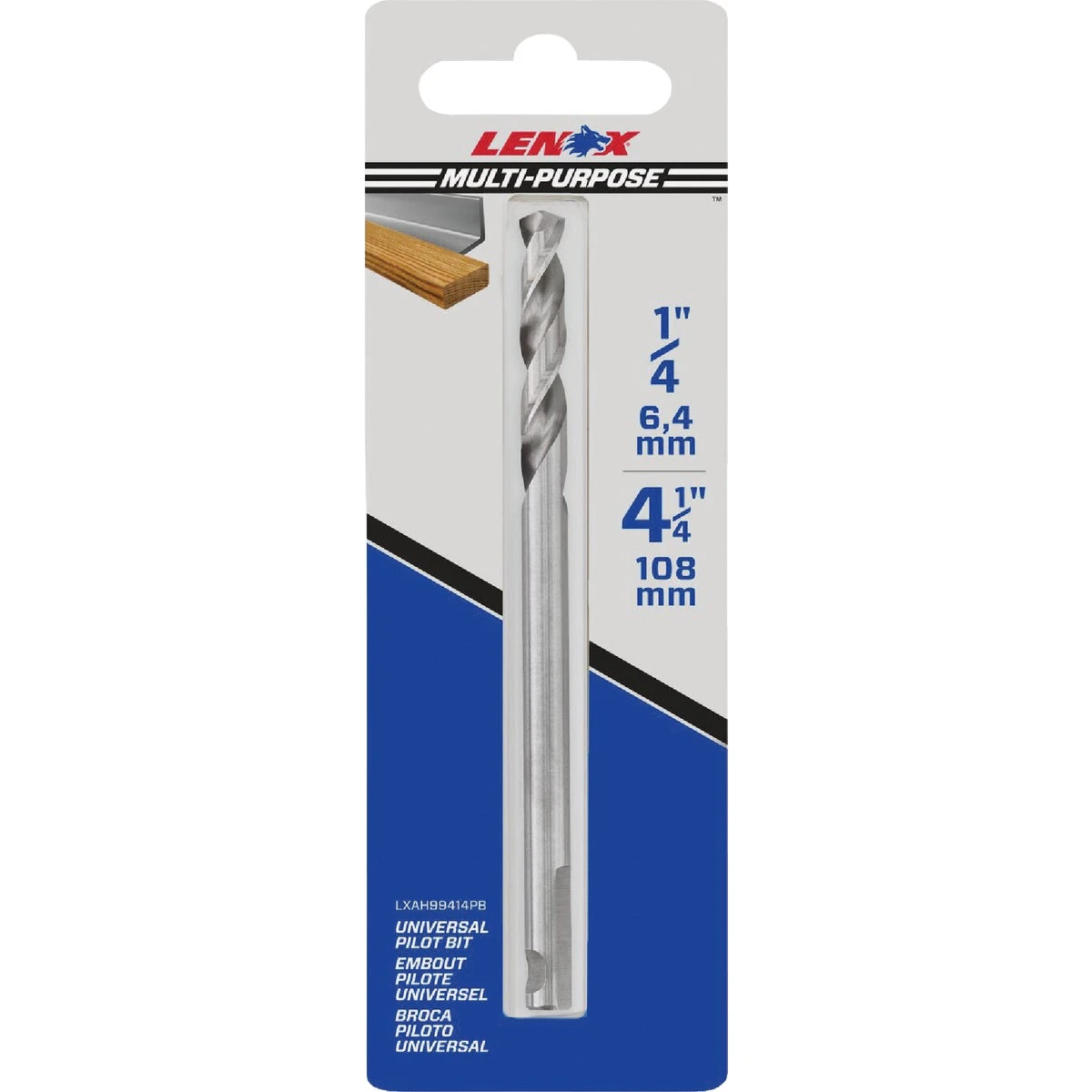 Hole Saw Pilot Drill Bit, Quarter Inch Diameter, High-Speed Steel Construction