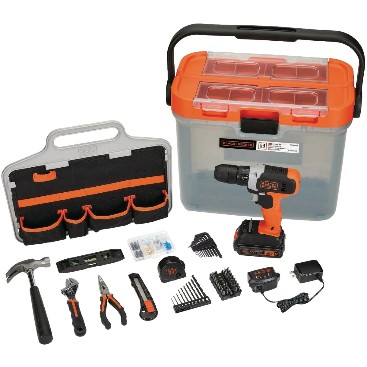 20-volt Max Lithium-ion Cordless Drill/driver With 63-piece Home Project Kit