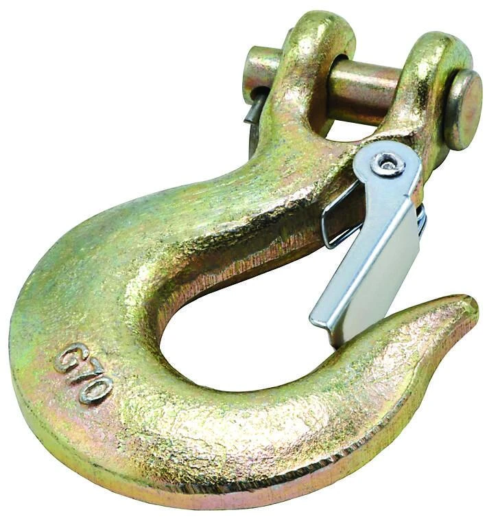 Clevis Hook With Latch, Forged Steel, 5/16 Inch, Grade 70 Specifications