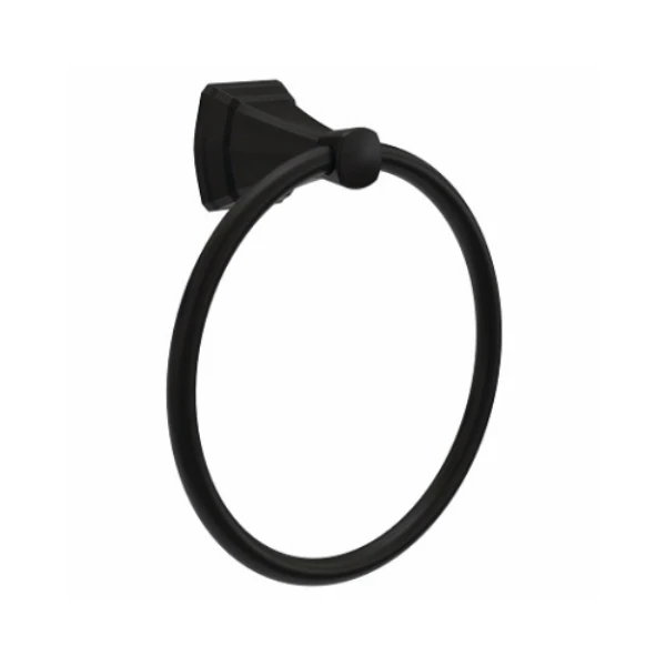 Flynn Matte Black Towel Ring Bathroom Accessory