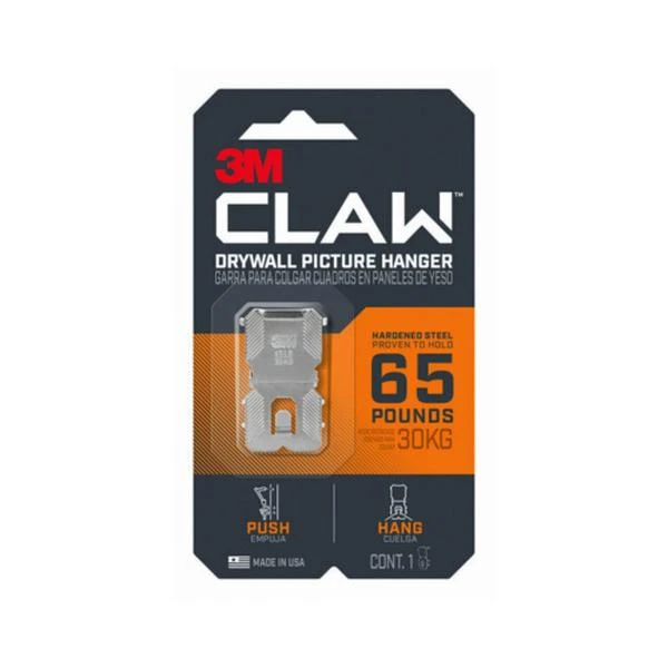 Claw Drywall Picture Hanger, Holds 65 Lbs, Pack Of 4, Model 3ph65-1es