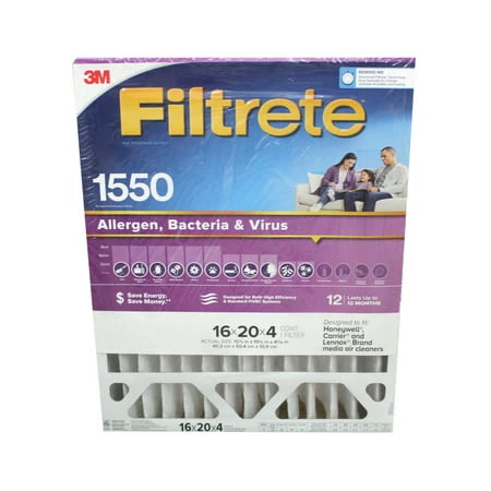 16x20 X 4 In. Filtrete Allergen Bacteria & Virus Pleated Air Filter, 1550 Mpr