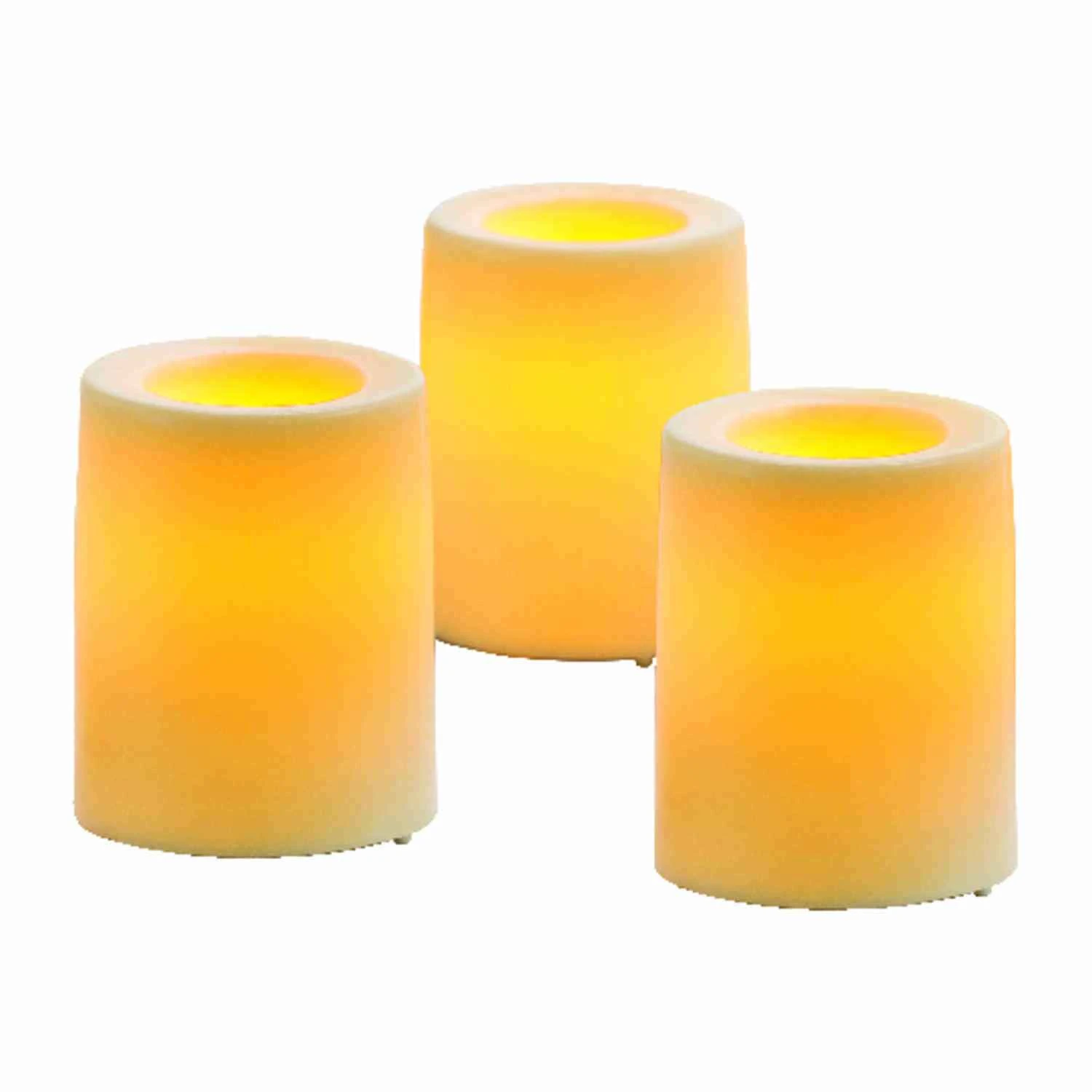 Flameless Candle, Votive, Cream Wax, 1.75-In., 3-Pk.