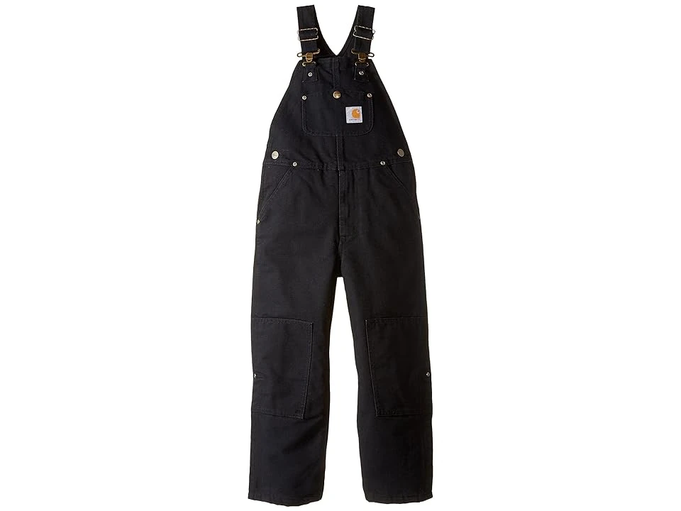 Kids Duck Insulated Bib Overalls With Quilted Lining In Caviar Black For Little Boys
