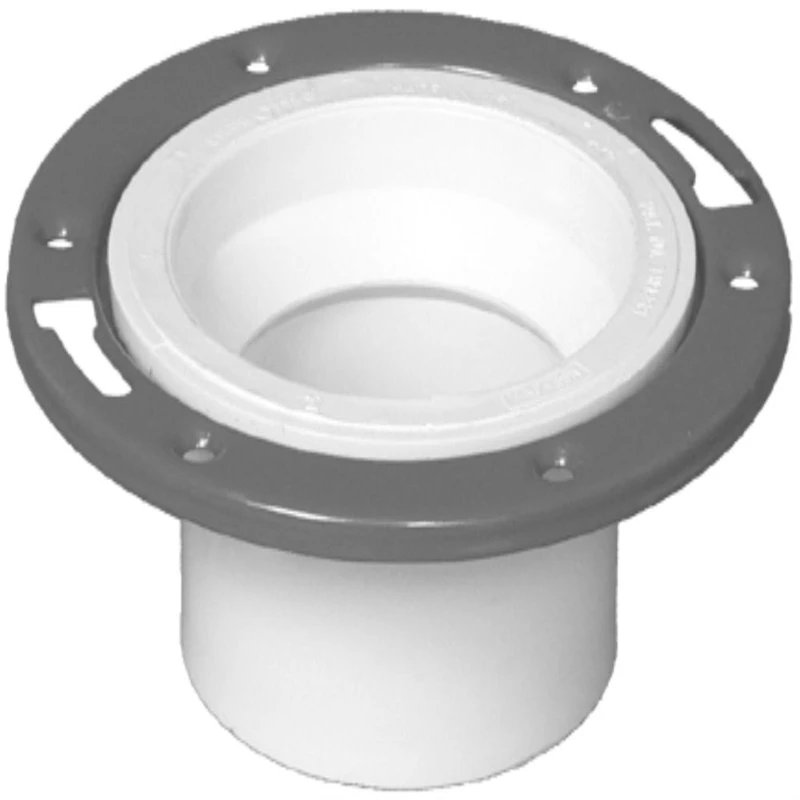 Schedule 40 Dwv Pvc Closet Flange, 4 X 3 Inches With Adjustable Ring
