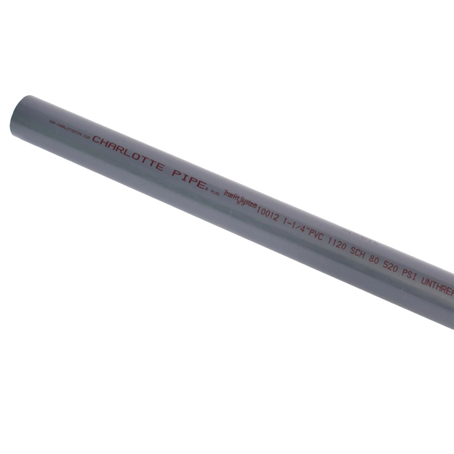1-1/4 In. X 20 Ft. Schedule 80 Gray Pvc Pressure Pipe