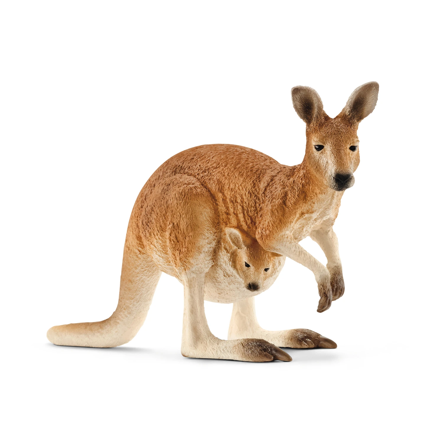 Wild Life Red Kangaroo Toy Figure, Hand Painted, 4.5" X 1.4" X 2.6"