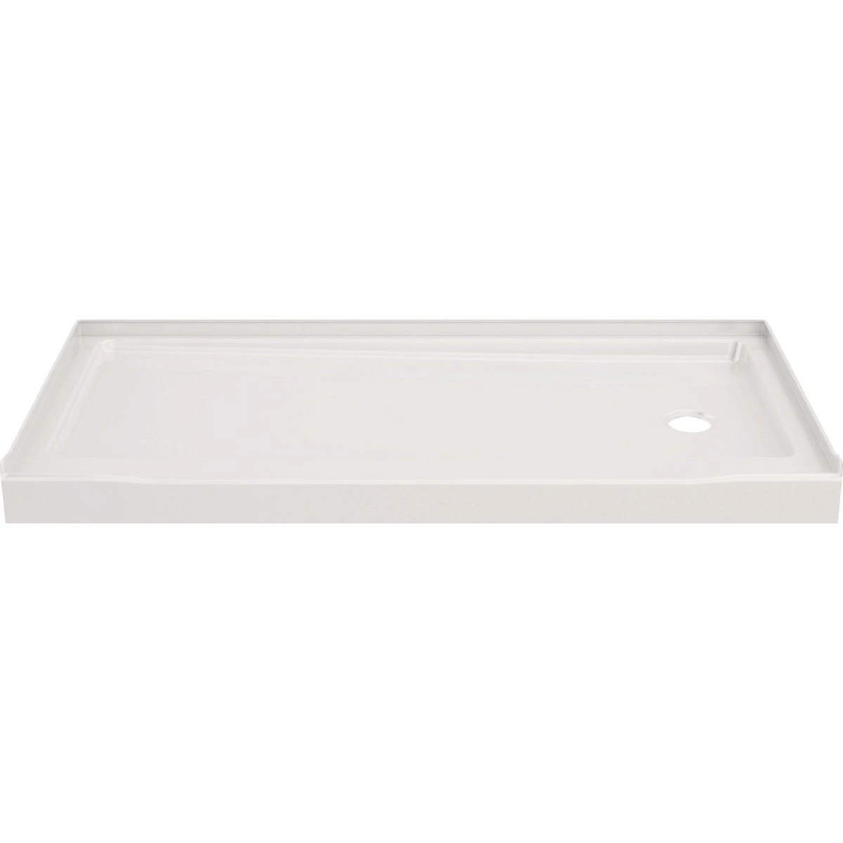 Classic 500 60 In. X 30 In. Right Drain Shower Pan, High Gloss White