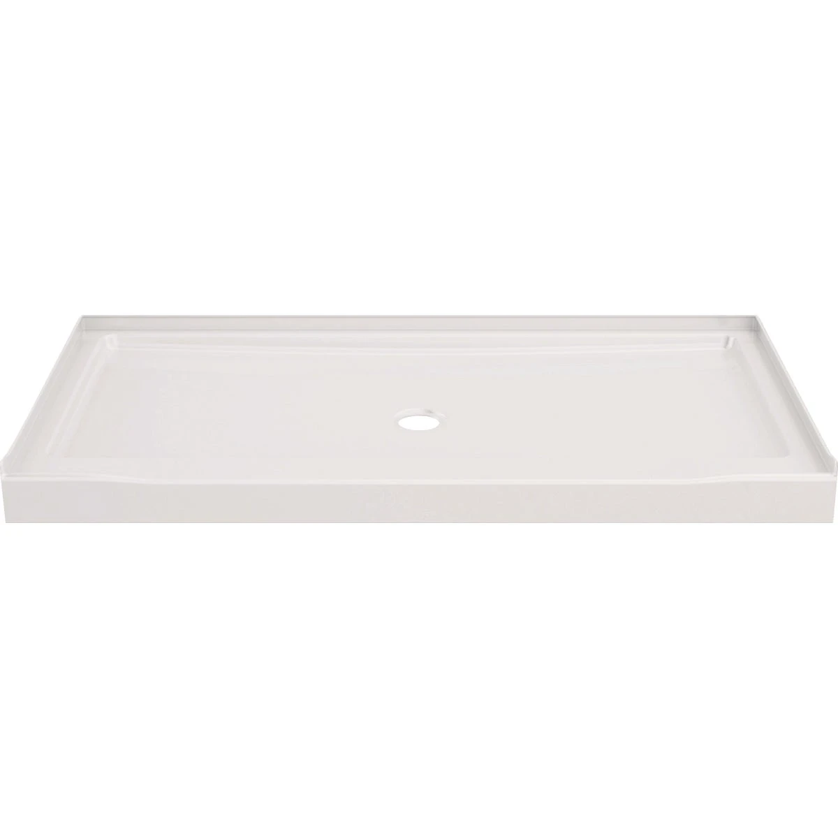 Classic 500 60 In. X 32 In. Center Drain Shower Pan, High Gloss White