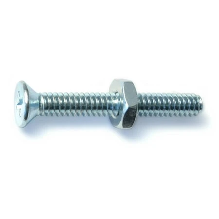 10-24 X 1-1/2 Zinc Plated Steel Phillips Flat Head Machine Screws