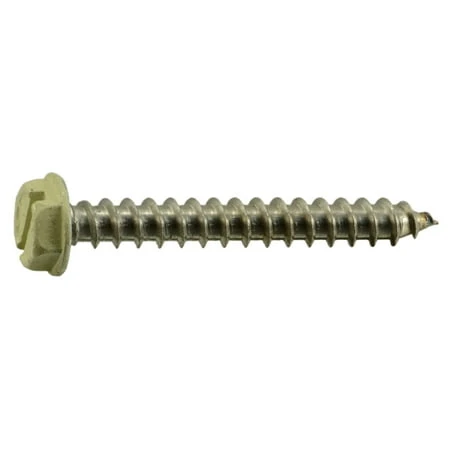 #10 X 1-1/2 Stainless Steel Beige Hex Head Sheet Metal Screws - 18-8 Grade
