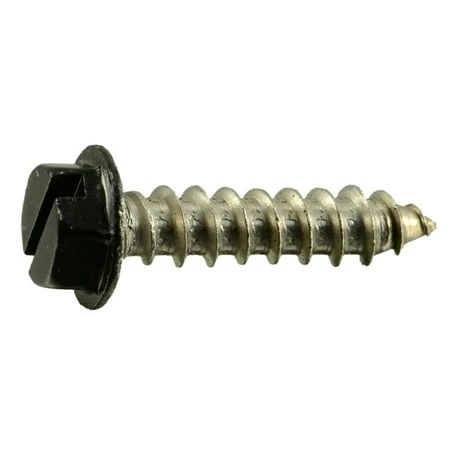 #8 X 3/4 Stainless Steel Black Hex Head Sheet Metal Screws - 18-8 Grade