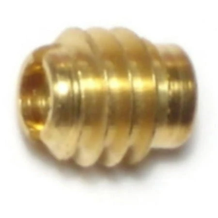 8-32 Solid Brass Wood Inserts - Coarse Thread, 5/16 Inch Length