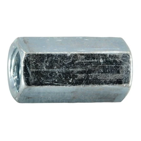 3/8-16 To 1/4-20 Zinc Plated Steel Coarse Thread Coupling Nuts - 1-1/8 Length