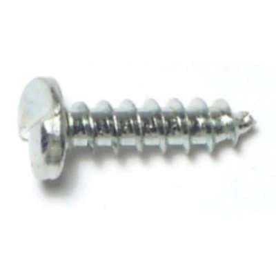 #10 X 3/4 Zinc Plated Steel One-way Slotted Pan Head Sheet Metal Screws