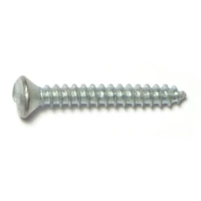 #8 X 1-1/4 Inch Zinc Plated Steel One-way Slotted Oval Head Sheet Metal Screws
