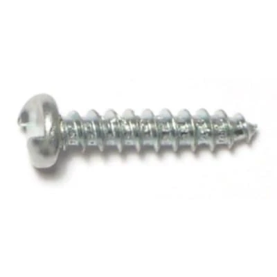 #10 X 1 Zinc Plated Steel One-way Slotted Pan Head Sheet Metal Screws