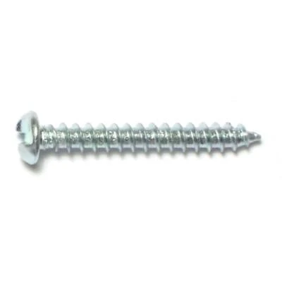 #10 X 1-1/2 Zinc Plated Steel One-way Slotted Pan Head Sheet Metal Screws