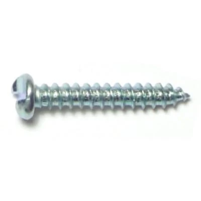 #8 X 1 Zinc Plated Steel One-way Slotted Pan Head Sheet Metal Screws
