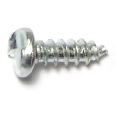 #8 X 1/2 Zinc Plated Steel One-way Slotted Pan Head Sheet Metal Screws