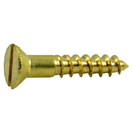 4X5/8" SLOT FL HD WOOD SCREW BR