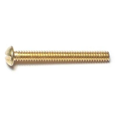 Midwest Fastener 6-32 X 1-1/4 In. Brass Coarse Thread Slotted Round Head Machine Screws