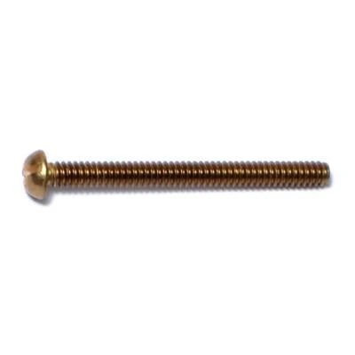 #6-32 x 1-1/2 Brass Slotted Round Head Machine Screws MSRB-131 (18 pcs.)