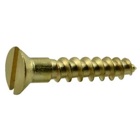 6X3/4" SL FL HD WOOD SCREW BRASS