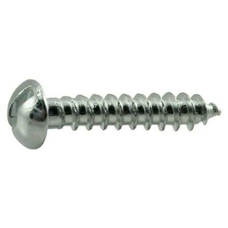 #6 X 3/4 Zinc Plated Steel Slotted Round Head Wood Screws - 100 Count