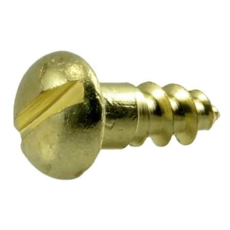#6 x 3/8 Brass Slotted Round Head Wood Screws WSRB-105 (50 pcs.)