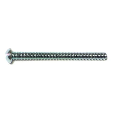#8-32 X 2 Zinc Plated Steel Slotted Round Head Machine Screws - Coarse Thread