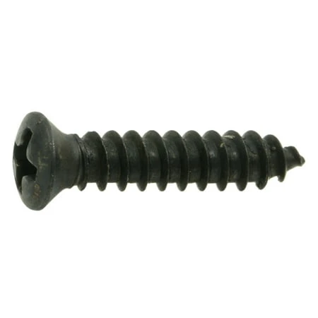#8 X 3/4 Black Steel Phillips Oval Decorative Screws - Pack Of 100