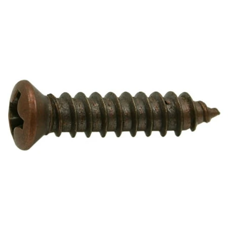 #8 X 3/4 Inch Bronze Phillips Oval Decorative Screws - Pack Of 100