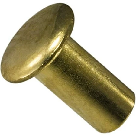 1/8 X 1/4 Brass Plated Tubular Rivets - Pack Of 72