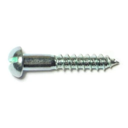 #8 X 1 Zinc Plated Steel Slotted Round Head Wood Screws - Durable And Versatile