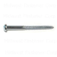 #8 X 2 Zinc Plated Steel Slotted Round Head Wood Screws - 100 Count