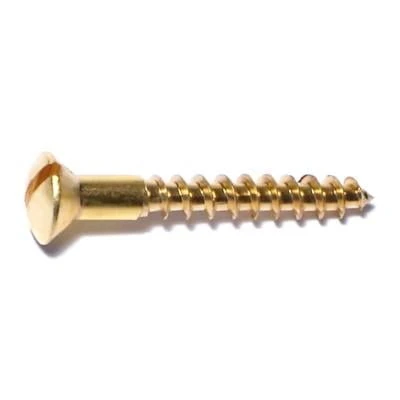 #8 X 1-1/4 Inch Brass Slotted Oval Head Wood Screws - Wsob-140