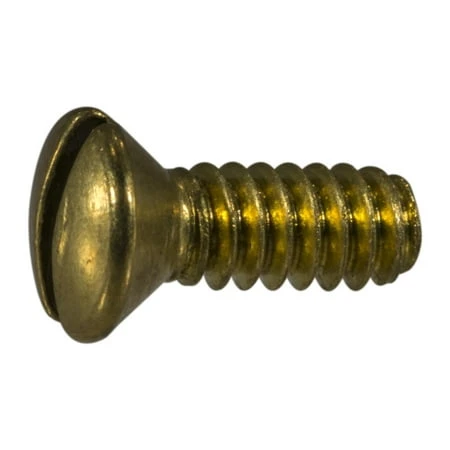 6-32 X 3/8 Brass Slotted Oval Head Machine Screws - Coarse Thread