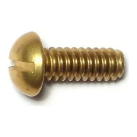 Midwest Fastener 10-24 X 1/2 In. Brass Coarse Thread Slotted Round Head Machine Screws