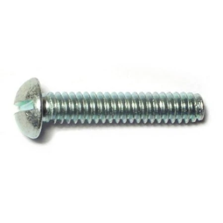 10-24 X 1 Zinc Plated Steel Slotted Round Head Machine Screws - Coarse Thread