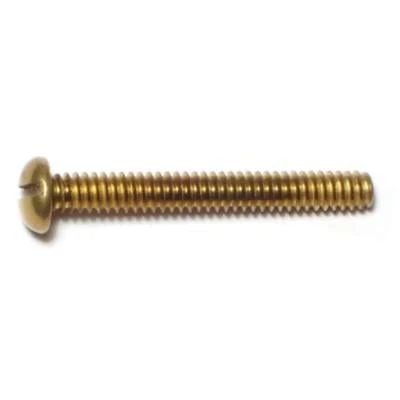 Midwest Fastener 10-24 X 1-1/2 In. Brass Coarse Thread Slotted Round Head Machine Screws
