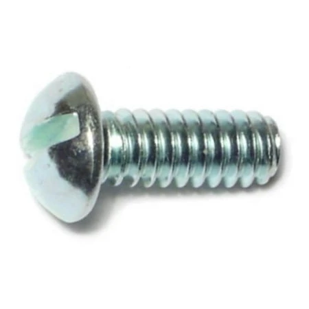 #10-24 X 1/2 Zinc Plated Steel Slotted Round Head Machine Screws - Coarse Thread