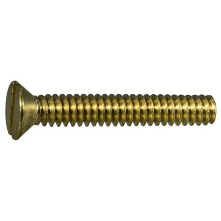 10-24 X 1-1/4 Brass Slotted Flat Head Machine Screws - Coarse Thread