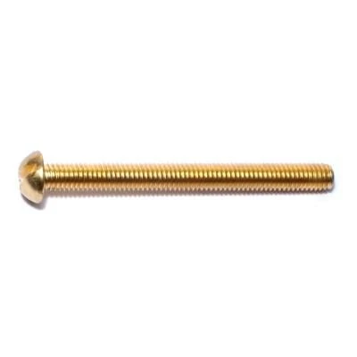 Midwest Fastener 10-32 X 2 In. Brass Fine Thread Slotted Round Head Machine Screws
