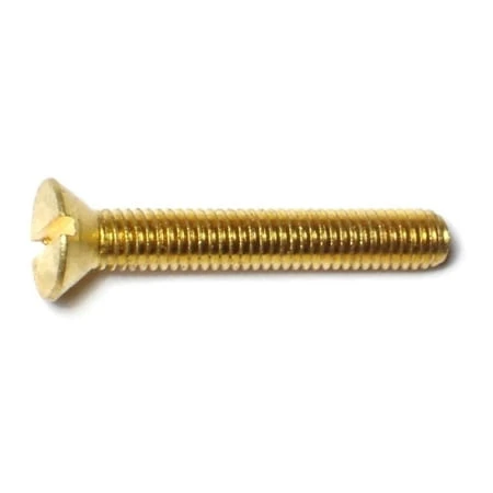 10-32 X 1-1/4 Brass Slotted Flat Head Machine Screws - Fine Thread