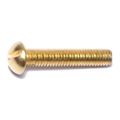 #10-32 X 1 Brass Slotted Round Head Machine Screws - Msrb-221