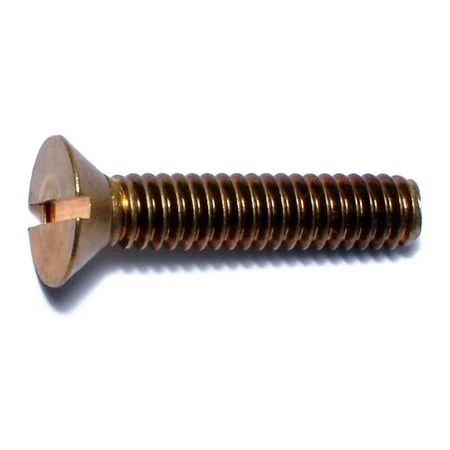 1/4-20 X 3 Brass Coarse Thread Slotted Flat Head Machine Screws - Msfb-306