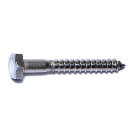 1/4 X 2 Stainless Steel Hex Lag Screws - 18-8 Grade, Heavy Duty Fasteners
