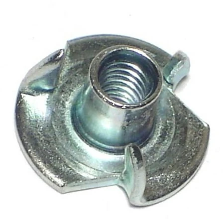 8-32 X 1/4 Zinc Plated Steel Pronged T-nuts For Wood Applications