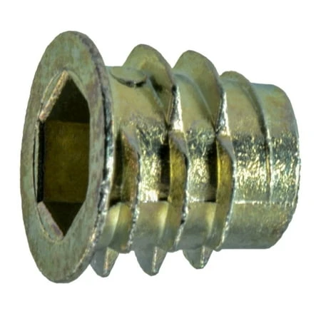 8mm-1.25 x 13mm Die Cast Zinc Coarse Thread Soft Wood Inserts (3 pcs.)